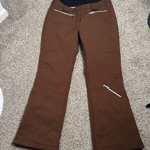 Couloir Brown Flared ski Pants with Zipper Accents size 12. Snow board